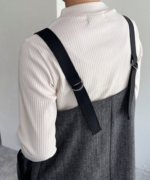 fredy emue（フレディエミュ）の「ツィード前開きキャミワンピース（ワンピース・レディース・チャコールグレー/ブラウン・36/38）」の22枚目の写真