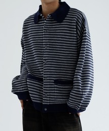 【EPNK】Nuance border collar knit cardigan / ニュアンスボーダーカラーニットカーディガン