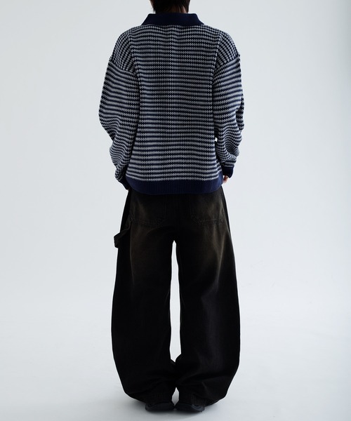 セール】【EPNK】Nuance border collar knit cardigan / ニュアンス