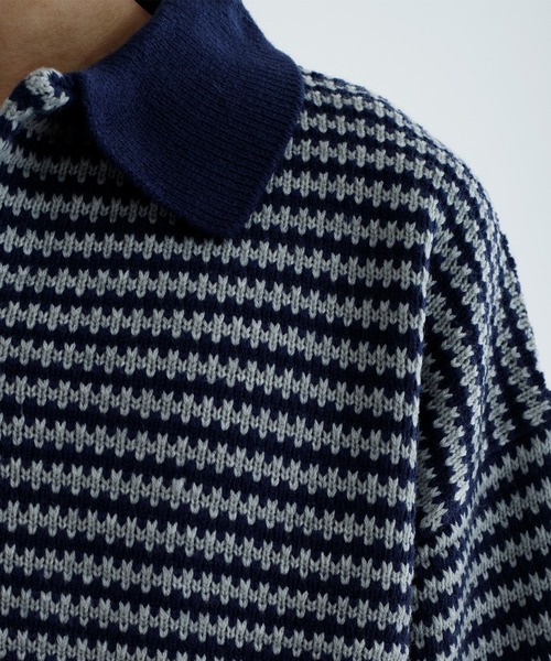 epnok（エプノック）の「【EPNK】Nuance border collar knit cardigan / ニュアンスボーダーカラーニットカーディガン（カーディガン/ボレロ・メンズ・ネイビー/ブラック・LARGE/SMALL/MEDIUM）」の19枚目の写真