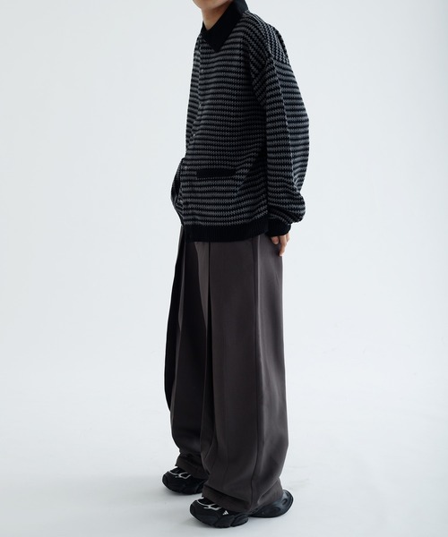 セール】【EPNK】Nuance border collar knit cardigan / ニュアンス セール】【EPNK】Nuance border collar knit cardigan / ニュアンス