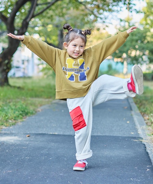 BIG FIELD（ビッグフィールド）の「カーゴスウェットパンツ（カーゴパンツ・キッズ・オフホワイト/チャコール/パープル・90/100/110/120/130/140/150）」の17枚目の写真