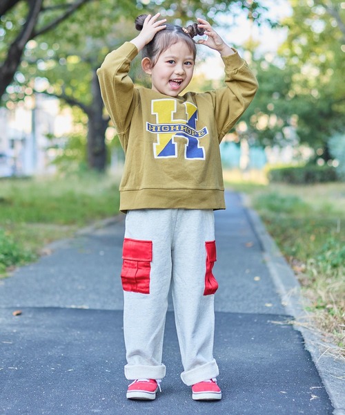 BIG FIELD（ビッグフィールド）の「カーゴスウェットパンツ（カーゴパンツ・キッズ・オフホワイト/チャコール/パープル・90/100/110/120/130/140/150）」の18枚目の写真