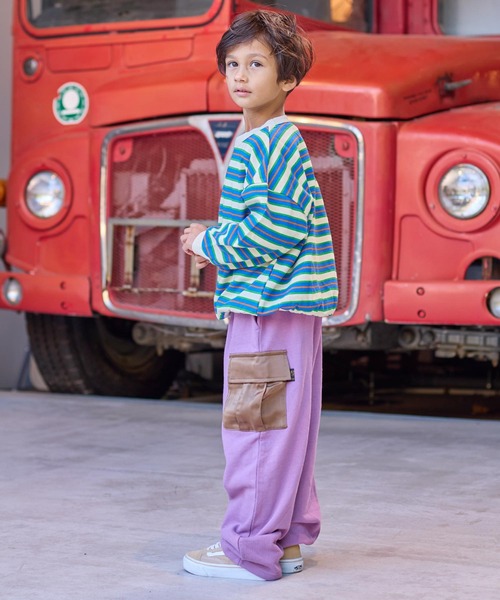 BIG FIELD（ビッグフィールド）の「カーゴスウェットパンツ（カーゴパンツ・キッズ・オフホワイト/チャコール/パープル・90/100/110/120/130/140/150）」の21枚目の写真