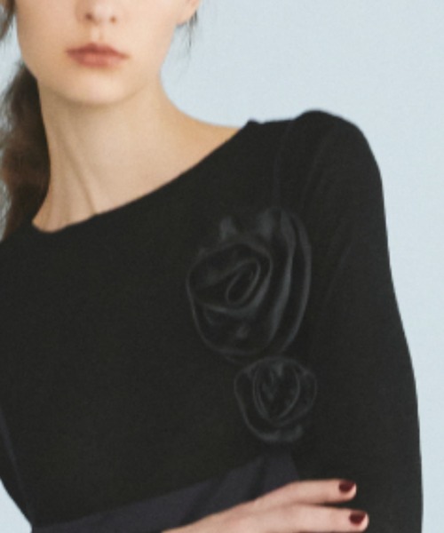 kiehtova（キエトヴァ）の「【kiehtova】ROSE SHUSHU / M　ローズ シュシュ M（シュシュ・レディース・ブラック/ベージュ・FREE）」の3枚目の写真