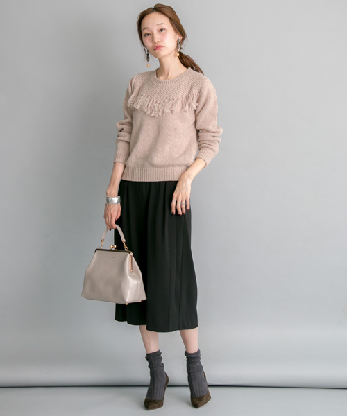 URBAN RESEARCH(アーバンリサーチ)の「UR フリンジニット(ニット/セーター・レディース・グレー/カーキ/ベージュ系その他・FREE)」の5枚目の写真