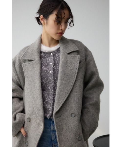 AZUL by moussy（アズールバイマウジー）の「ダブルテーラードジャコット（テーラードジャケット・レディース・ダークブルー/グレー系その他2/杢グレー/ブラック・SMALL/MEDIUM）」の4枚目の写真