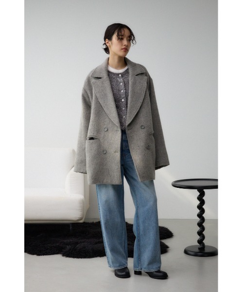 AZUL by moussy（アズールバイマウジー）の「ダブルテーラードジャコット（テーラードジャケット・レディース・ダークブルー/グレー系その他2/杢グレー/ブラック・SMALL/MEDIUM）」の16枚目の写真