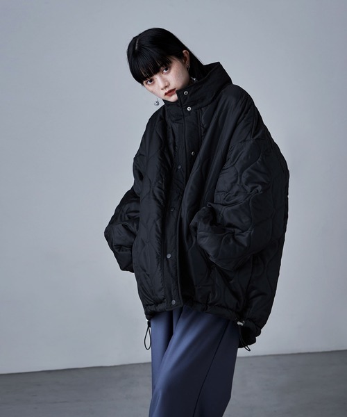 リバーシブル 2wayスタンドカラーパファーコート（ダウンジャケット