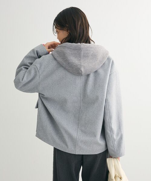 Green Parks(グリーンパークス)の「2WAYニットフードウールライクジャケット(その他アウター・レディース・杢グレー/イエロー/ベージュ系その他2・FREE)」の9枚目の写真