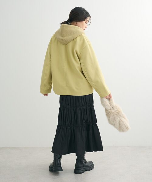 Green Parks(グリーンパークス)の「2WAYニットフードウールライクジャケット(その他アウター・レディース・杢グレー/イエロー/ベージュ系その他2・FREE)」の16枚目の写真