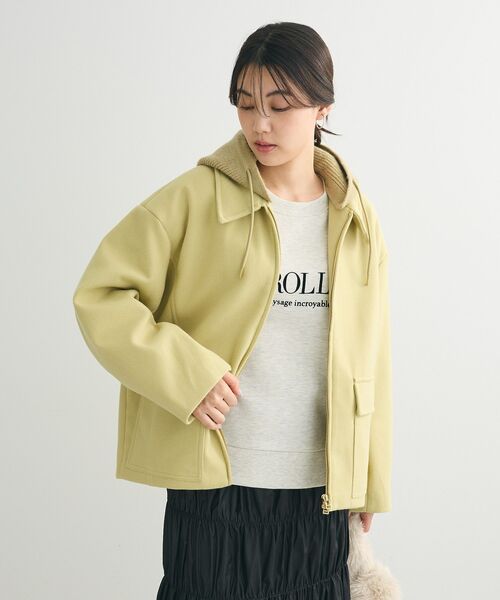 Green Parks(グリーンパークス)の「2WAYニットフードウールライクジャケット(その他アウター・レディース・杢グレー/イエロー/ベージュ系その他2・FREE)」の17枚目の写真