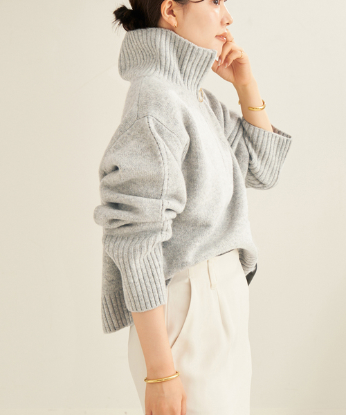 plage(プラージュ)の「pooginook zip up ニット(ニット/セーター・レディース・グレー/ベージュ/ホワイト・FREE)」の11枚目の写真