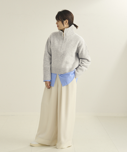 plage(プラージュ)の「pooginook zip up ニット(ニット/セーター・レディース・グレー/ベージュ/ホワイト・FREE)」の12枚目の写真
