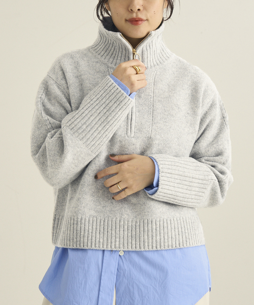 plage(プラージュ)の「pooginook zip up ニット(ニット/セーター・レディース・グレー/ベージュ/ホワイト・FREE)」の5枚目の写真
