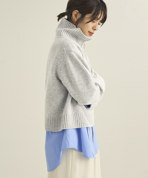 plage(プラージュ)の「pooginook zip up ニット(ニット/セーター・レディース・グレー/ベージュ/ホワイト・FREE)」の8枚目の写真