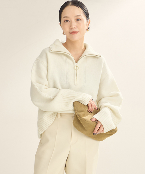 【美品】プラージュpooginook zip up ニット　ベージュ 美品】プラージュpooginook zip up ニット ベージュ 24年｜Yahoo