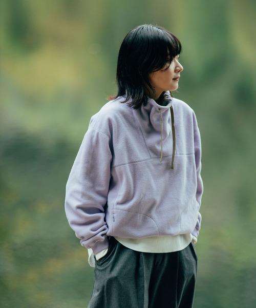 EKAL(エカル)の「WSスタンドフリースプルオーバー(その他トップス・レディース・オフホワイト/チャコールグレー/ラベンダー・ONE)」の1枚目の写真