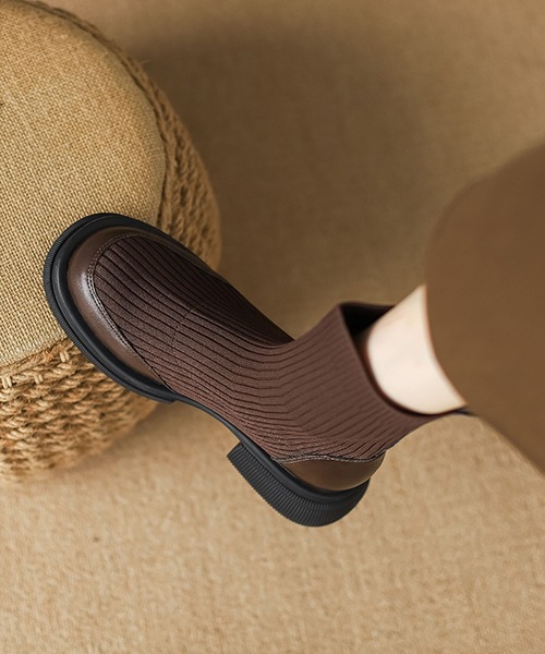 shoes365(シューズスリーシックスファイヴ)の「【shoes365】リブニットブーツ(ブーツ・レディース・ブラウン/ブラック・22.5cm/23.0cm/23.5cm/24.0cm/24.5cm)」の7枚目の写真