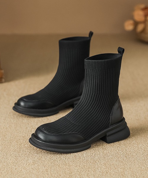 shoes365(シューズスリーシックスファイヴ)の「【shoes365】リブニットブーツ(ブーツ・レディース・ブラウン/ブラック・22.5cm/23.0cm/23.5cm/24.0cm/24.5cm)」の17枚目の写真