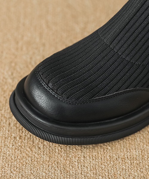 shoes365(シューズスリーシックスファイヴ)の「【shoes365】リブニットブーツ(ブーツ・レディース・ブラウン/ブラック・22.5cm/23.0cm/23.5cm/24.0cm/24.5cm)」の19枚目の写真
