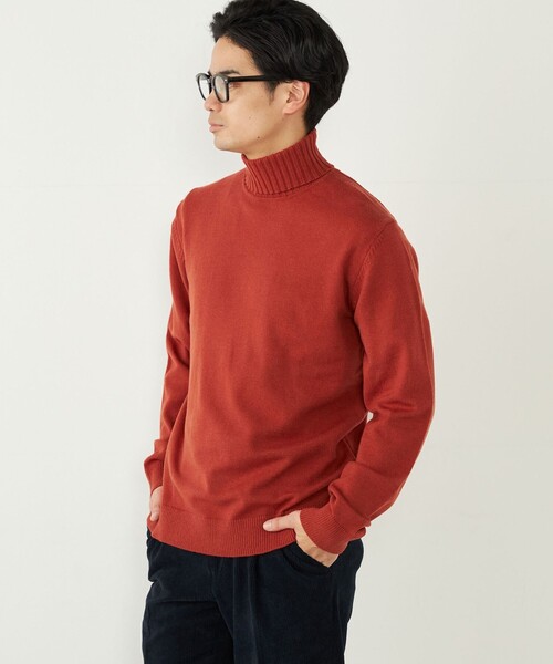 SHIPS Colors(シップス カラーズ)の「SHIPS Colors:〈洗濯機可能〉FIVE MIX YARN 7G タートルネック ニット(ニット/セーター・メンズ・ホワイト/ネイビー/オレンジ/ブルー・MEDIUM/LARGE/X-LARGE)」の4枚目の写真