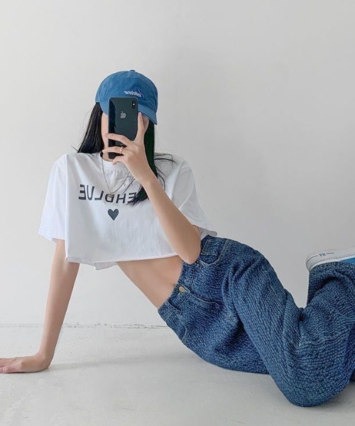 Coo+i(クーイ)の「ぽこぽこ生地ハイウエストストレートデニムパンツ(デニムパンツ・レディース・ブルー/ブラック・S/M/L)」の7枚目の写真