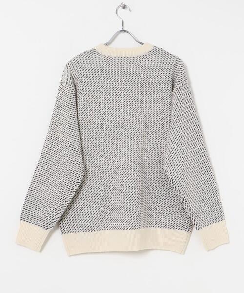 ITEMS URBANRESEARCH（アイテムズ アーバンリサーチ）の「バーズアイ ヘンリーネック ニット（ニット/セーター・メンズ・ブラック/ホワイト・MEDIUM/LARGE）」の15枚目の写真