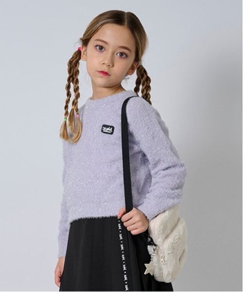 X-girl Stages（エックスガールステージス）の「ラメニットプルオーバー（ニット/セーター・キッズ・ラベンダー/シルバー・110cm/120cm/130cm/140cm）」の15枚目の写真