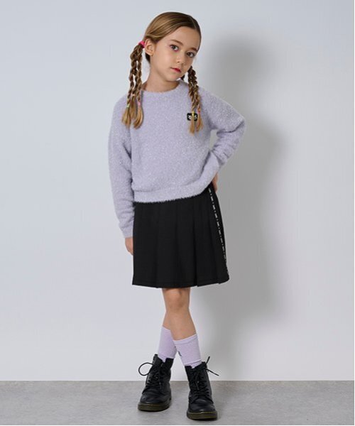 X-girl Stages（エックスガールステージス）の「ラメニットプルオーバー（ニット/セーター・キッズ・ラベンダー/シルバー・110cm/120cm/130cm/140cm）」の17枚目の写真