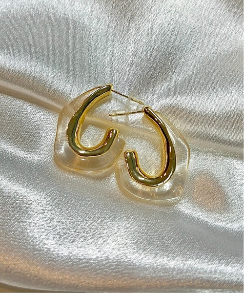 Burner（バーナー）の「【OKUOKU　0909】シースルー ピアス 両耳用　 oku-pierce-643795781439-9 N（ピアス（両耳用）・レディース・ベージュ系その他/ブラウン/オフホワイト/クリア/ブラウン系その他/グレー系その他/ゴールド系/ベージュ系その他2/グレー系その他2・FREE）」の8枚目の写真