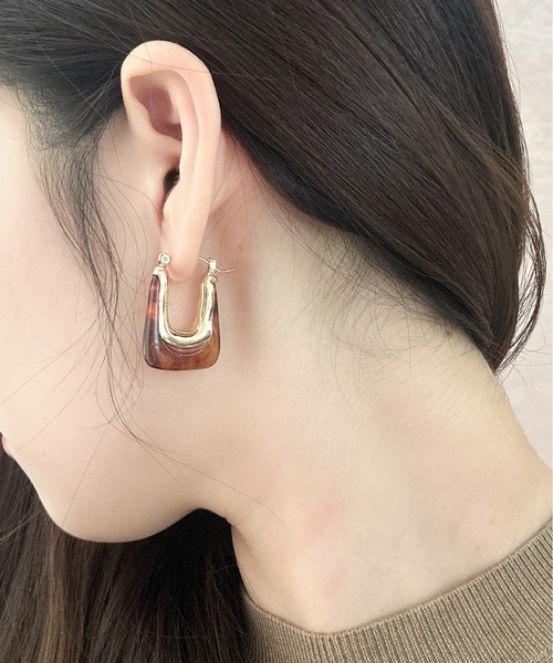 Burner（バーナー）の「【OKUOKU　0909】シースルー ピアス 両耳用　 oku-pierce-643795781439-9 N（ピアス（両耳用）・レディース・ベージュ系その他/ブラウン/オフホワイト/クリア/ブラウン系その他/グレー系その他/ゴールド系/ベージュ系その他2/グレー系その他2・FREE）」の5枚目の写真