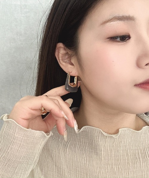 Burner（バーナー）の「【OKUOKU　0909】シースルー ピアス 両耳用　 oku-pierce-643795781439-9 N（ピアス（両耳用）・レディース・ベージュ系その他/ブラウン/オフホワイト/クリア/ブラウン系その他/グレー系その他/ゴールド系/ベージュ系その他2/グレー系その他2・FREE）」の20枚目の写真