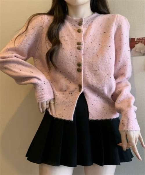 Dream garden(ドリームガーデン)の「ミックスカラーニットカーディガン(カーディガン/ボレロ・レディース・ピンク/レッド/オフホワイト・FREE)」の14枚目の写真