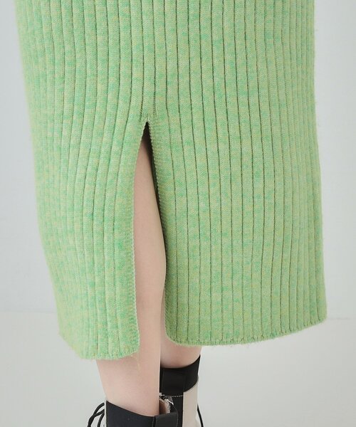 Cutie Blonde（キューティーブロンド）の「◆【セットアップ可】リブ編みの縦ラインですっきり見え ニットナロースカート（スカート・レディース・ライトベージュ/ブラック/スモーキーグリーン系・04/03/02/01）」の9枚目の写真