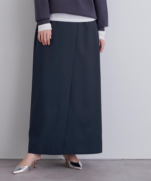 UR'S（ユアーズ）の「ラップデザインIラインスカート（スカート・レディース・アイボリー/チャコール/ネイビー・XS/L/M/S）」の3枚目の写真