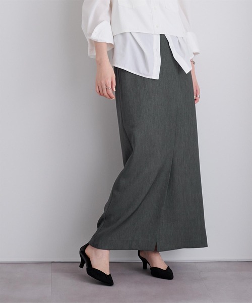 UR'S（ユアーズ）の「ラップデザインIラインスカート（スカート・レディース・アイボリー/チャコール/ネイビー・XS/L/M/S）」の2枚目の写真