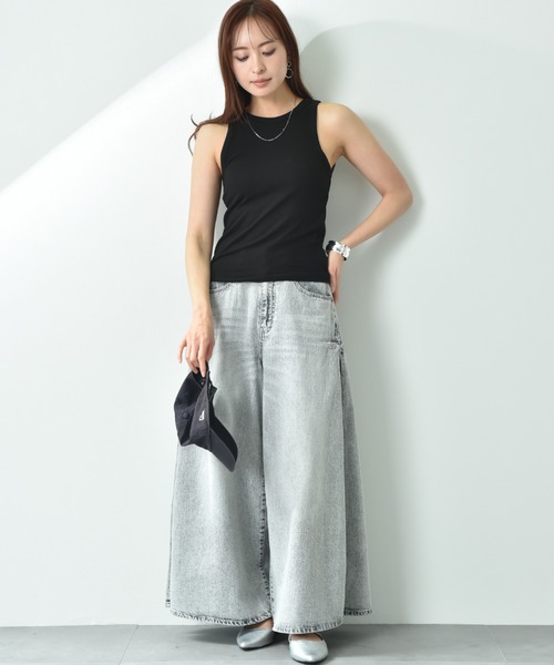 CLOCHE（クロシェ）の「【ＣＬＯＣＨＥ】カップ付アメスリタンク（タンクトップ・レディース・オフホワイト/ブラック/グレー・FREE）」の10枚目の写真