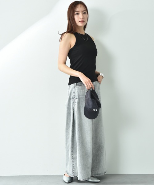 CLOCHE（クロシェ）の「【ＣＬＯＣＨＥ】カップ付アメスリタンク（タンクトップ・レディース・オフホワイト/ブラック/グレー・FREE）」の11枚目の写真