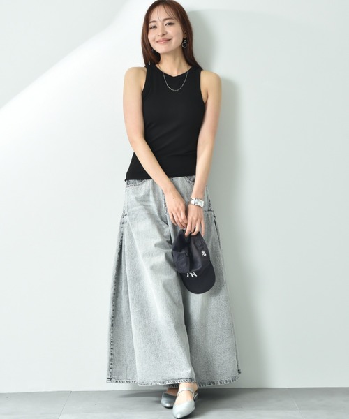 CLOCHE（クロシェ）の「【ＣＬＯＣＨＥ】カップ付アメスリタンク（タンクトップ・レディース・オフホワイト/ブラック/グレー・FREE）」の13枚目の写真