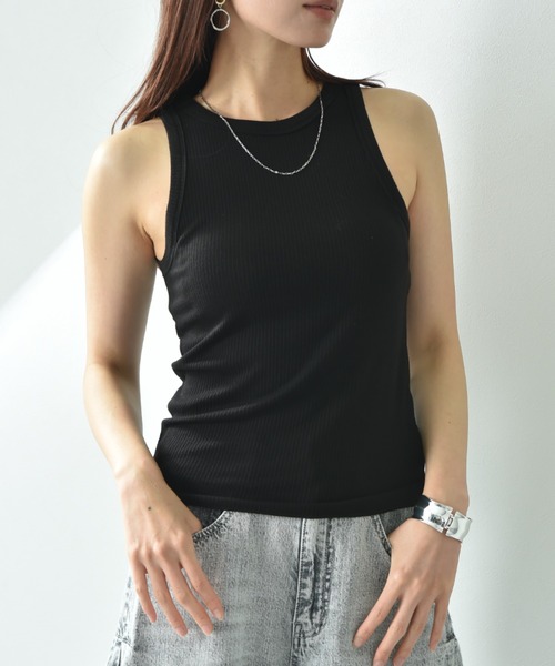 CLOCHE（クロシェ）の「【ＣＬＯＣＨＥ】カップ付アメスリタンク（タンクトップ・レディース・オフホワイト/ブラック/グレー・FREE）」の6枚目の写真