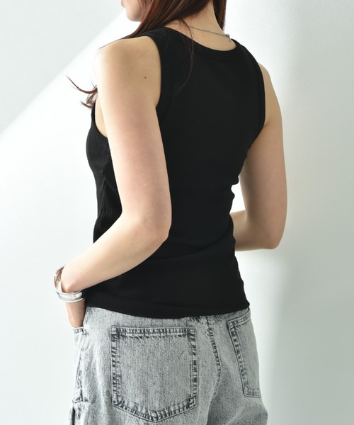 CLOCHE（クロシェ）の「【ＣＬＯＣＨＥ】カップ付アメスリタンク（タンクトップ・レディース・オフホワイト/ブラック/グレー・FREE）」の8枚目の写真