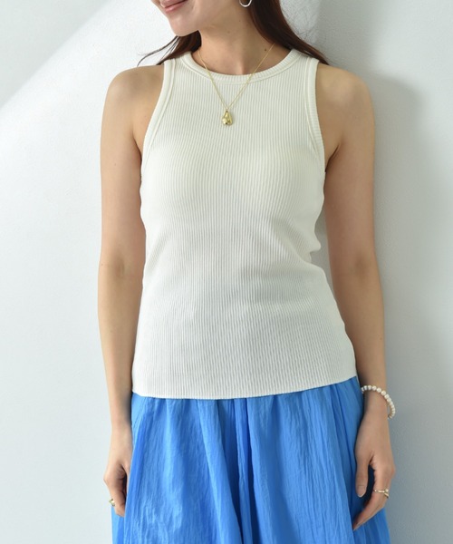 CLOCHE（クロシェ）の「【ＣＬＯＣＨＥ】カップ付アメスリタンク（タンクトップ・レディース・オフホワイト/ブラック/グレー・FREE）」の14枚目の写真