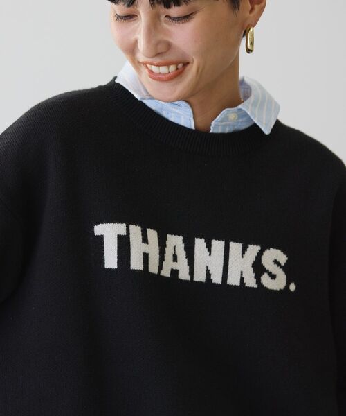 AMERICAN HOLIC（アメリカンホリック）の「バイパチTHANKS.ジャガードニットプルオーバー（ニット/セーター・レディース・杢グレー/ブラック・L/M）」の13枚目の写真