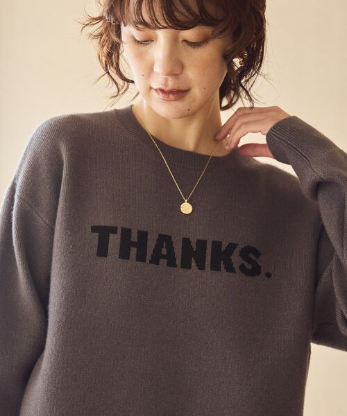AMERICAN HOLIC（アメリカンホリック）の「バイパチTHANKS.ジャガードニットプルオーバー（ニット/セーター・レディース・杢グレー/ブラック・L/M）」の22枚目の写真