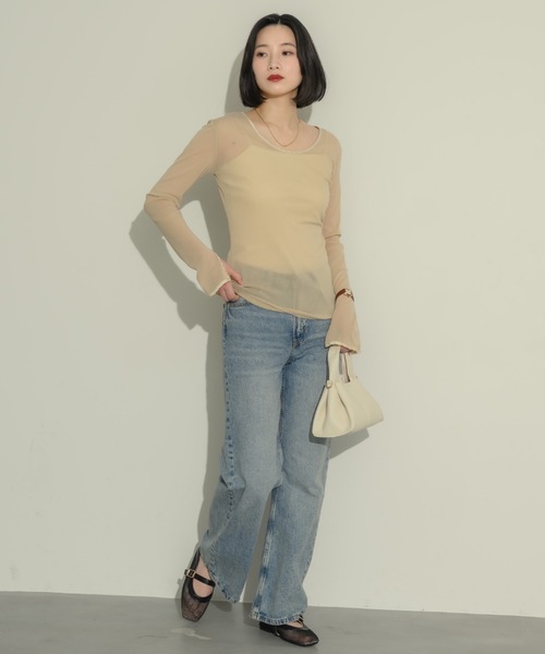 NEUNA（ヌナ）の「2wayスリットスリーブシアートップス（Tシャツ