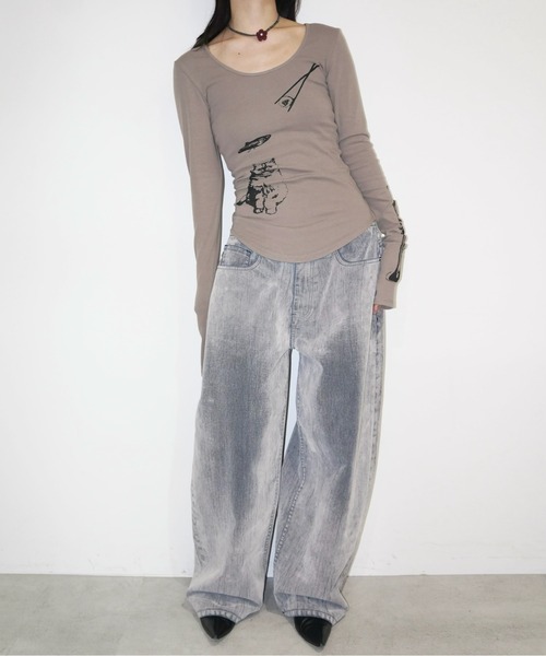 Tattoo tulle long sleeve/タトゥーチュールロングスリーブ long sleeve tattoo tops / タトゥートップス（Tシャツ