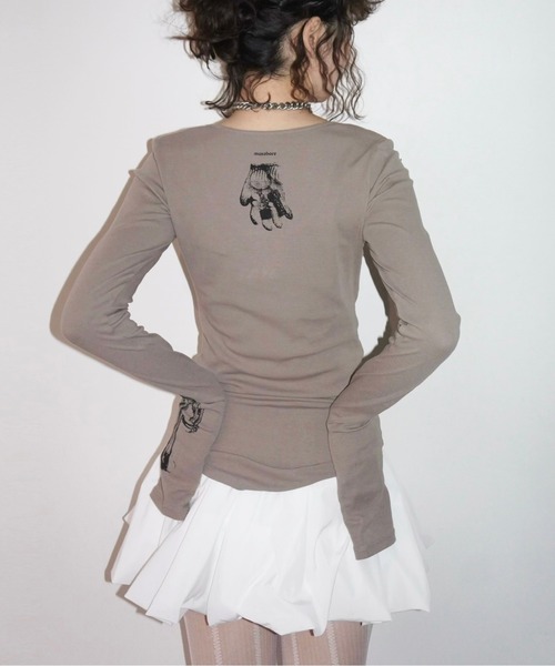 トップス igi musubore tuck logo long sleeve tops igi musubore tuck logo long sleeve tops