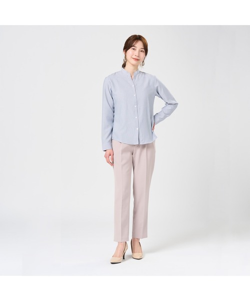 TOKYO SHIRTS(トウキョウシャツ)の「【吸水速乾】【COFREX】スキッパー レディース長袖シャツ(シャツ/ブラウス・レディース・ネイビー・M/L/LL/XL/S)」の2枚目の写真