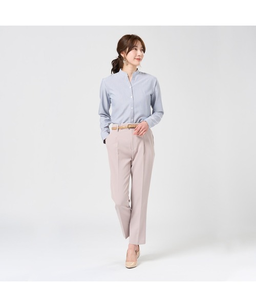 TOKYO SHIRTS(トウキョウシャツ)の「【吸水速乾】【COFREX】スキッパー レディース長袖シャツ(シャツ/ブラウス・レディース・ネイビー・M/L/LL/XL/S)」の3枚目の写真